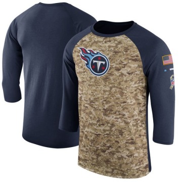 Tennessee Titans Men's Camo Legend /Navy Salute to Service 2017 Sideline Performance Three-Quarter Sleeve T-Shirt