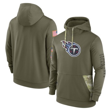 Tennessee Titans Men's Olive 2022 Salute to Service Therma Performance Pullover Hoodie