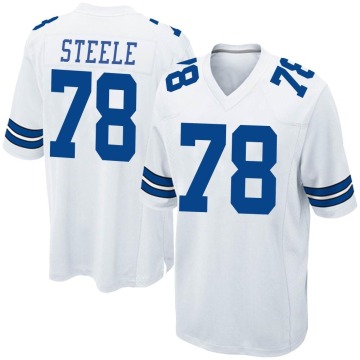 Terence Steele Men's White Game Jersey