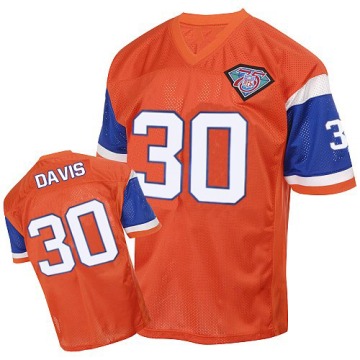 Terrell Davis Men's Orange Authentic Throwback Jersey