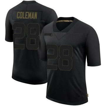 Tevin Coleman Men's Black Limited 2020 Salute To Service Jersey