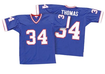 Thurman Thomas Men's Royal Blue Authentic 35th Anniversary Patch Throwback Jersey