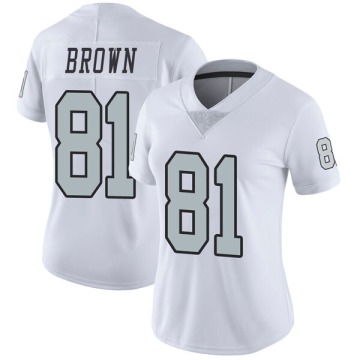 Tim Brown Women's White Limited Color Rush Jersey