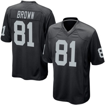 Tim Brown Youth Black Game Team Color Jersey