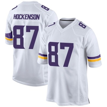 T.J. Hockenson Youth White Game Jersey