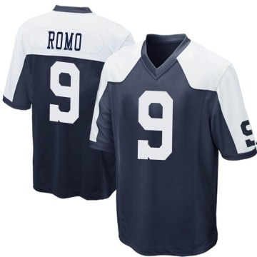 Tony Romo Men's Navy Blue Game Throwback Jersey