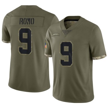 Tony Romo Men's Olive Limited 2022 Salute To Service Jersey