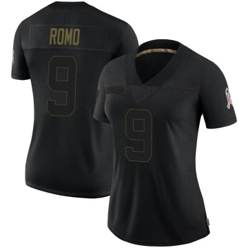 Tony Romo Women's Black Limited 2020 Salute To Service Jersey