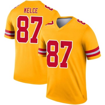 Travis Kelce Youth Gold Legend Inverted Jersey
