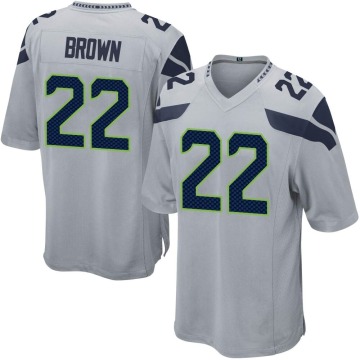 Tre Brown Youth Brown Game Gray Alternate Jersey