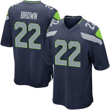 Tre Brown Youth Brown Game Navy Team Color Jersey