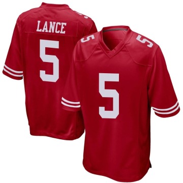 Trey Lance Men's Red Game Team Color Jersey