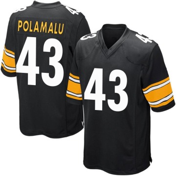 Troy Polamalu Youth Black Game Team Color Jersey
