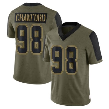 Tyrone Crawford Youth Olive Limited 2021 Salute To Service Jersey