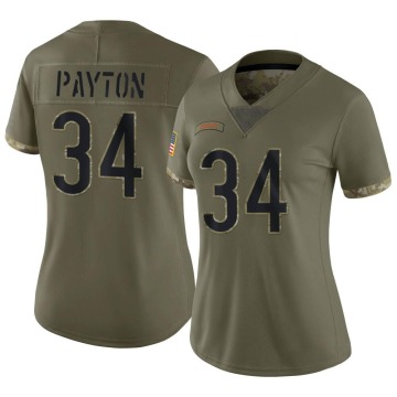 Walter Payton Women's Olive Limited 2022 Salute To Service Jersey