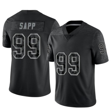 Warren Sapp Men's Black Limited Reflective Jersey
