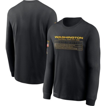 Washington Commanders Men's Black 2020 Salute to Service Sideline Performance Long Sleeve T-Shirt