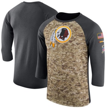 Washington Commanders Men's Camo Legend /Anthracite Salute to Service 2017 Sideline Performance Three-Quarter Sleeve T-Shirt