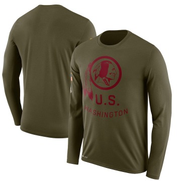 Washington Commanders Men's Olive Legend 2018 Salute to Service Sideline Performance Long Sleeve T-Shirt