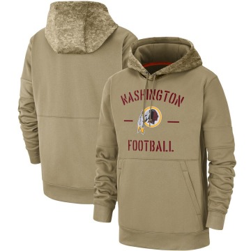 Washington Commanders Men's Tan 2019 Salute to Service Sideline Therma Pullover Hoodie