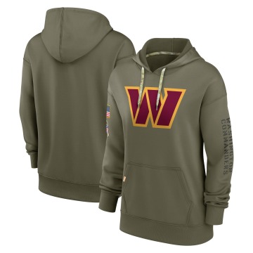 Washington Commanders Women's Olive 2022 Salute To Service Performance Pullover Hoodie