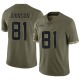 Willie Johnson Men's Olive Limited 2022 Salute To Service Jersey